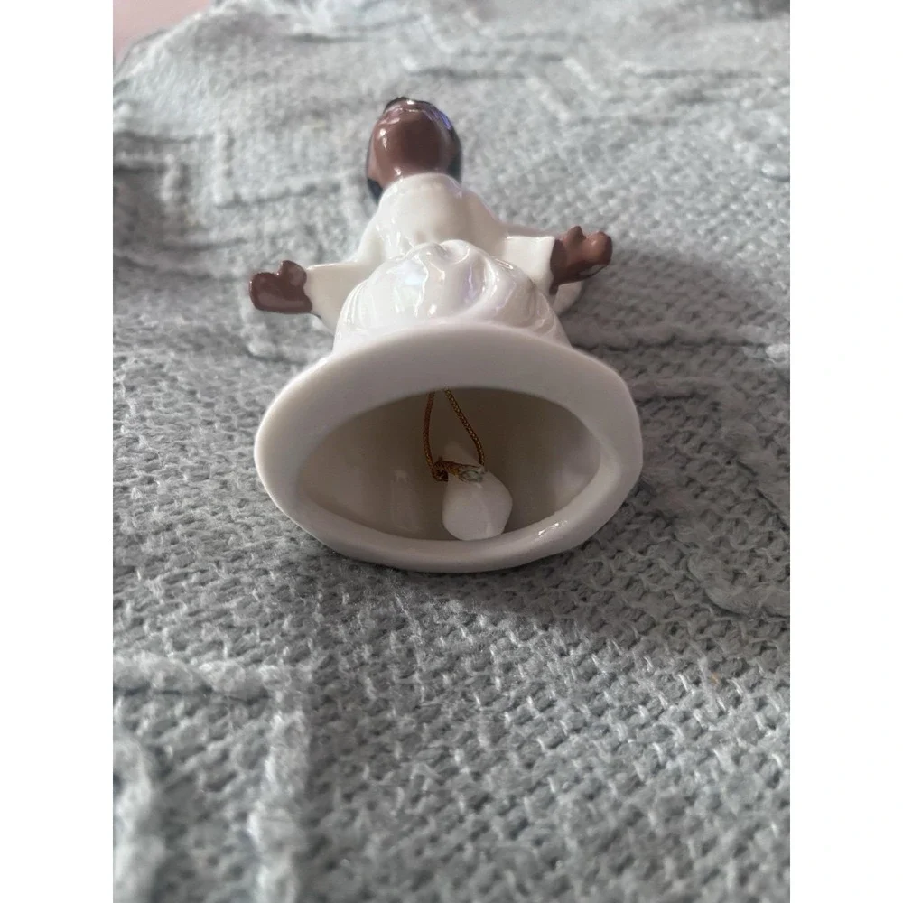 Vintage Black Little Girl Angel Bell Ceramic 1950s Sweet